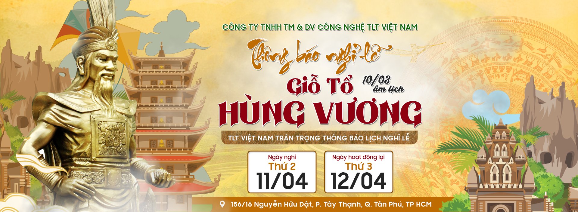 THÔNG BÁO LỊCH NGHỈ LỄ GIỖ TỔ HÙNG VƯƠNG NĂM 2022
